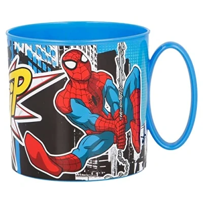 Image of Kids Character Cute Mini Mug 265ML Drinking Re Usable Plastic Cup Microwave Safe (Spiderman Street)