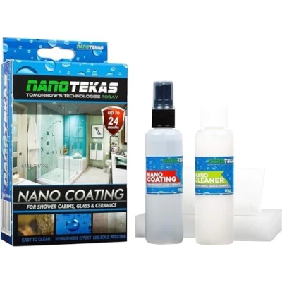 Image of Shower Nano Glass Coating Kit For Cabinets Nanotekas and Ceramic Door Water Repellant Protection Guard