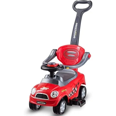 Image of Maxmass Ride on Push Car, Convertible Baby Pushing Car with Parent Handle, Storage Box &amp; Horn button, Indoor Outdoor Toys for 2 6 years old Kids Child (Red)