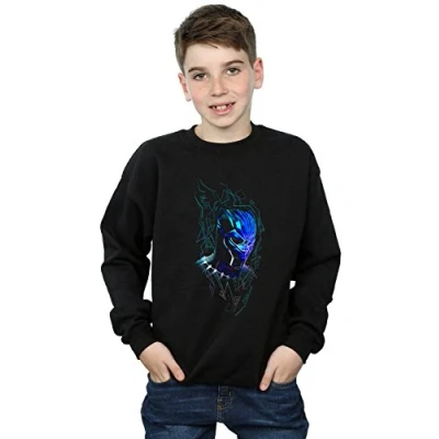 Image of Marvel Boys Black Panther Neon Mask Sweatshirt 5 6 Years