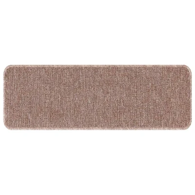 Image of vidaXL Stair Mats with Latex Backing Light Brown 25x60 cm