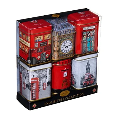 Image of New English Teas London Sights Mini tea Tin Gift with loose leaf black