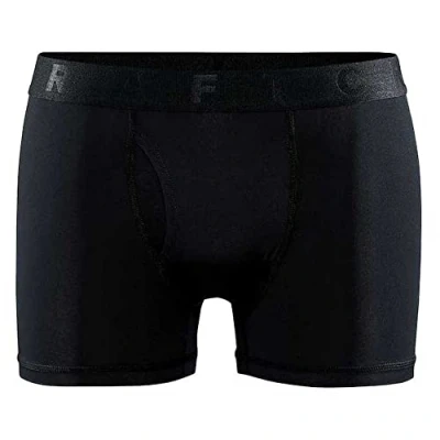 Image of Craft Core Dry Boxer 3 Inch Men&#039;s Underwear Comfortable, Moisture Wicking Base Layer in Black, Size S