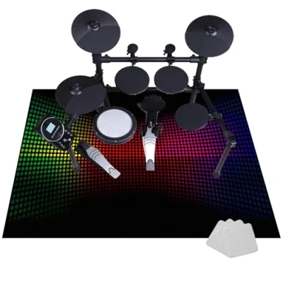 Image of JaevKwzy 110 x 80 cm Soundproof Drum Blanket Professional Carpet for Electronic Drums Rug Bass Snare Racks Guitars Kit etc Musical Instruments Mat Accessories