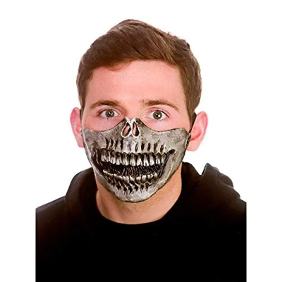 Image of Wicked Costumes Adult Unisex Skeleton Latex Half Mask Fancy Dress Accessory