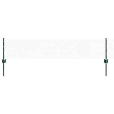 Image of vidaXL Fence Posts 11 pcs U Channel Green 40 cm Steel