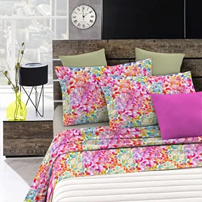 Image of Italian Bed Linen Fantasy Sheet Set in Printed Microfiber, Spring, Double