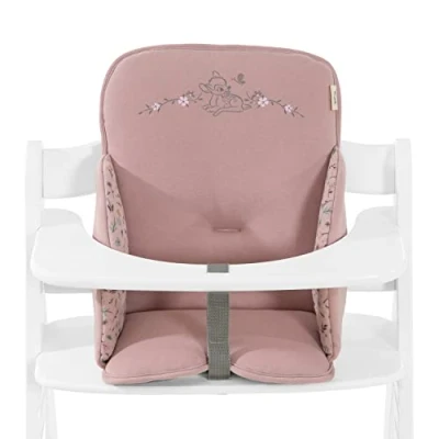 Image of hauck Alpha Cosy, Disney Bambi Rose Seat Reducer Cushion for Alpha+ Wooden Highchair, Supportive Pad Toddlers 6 Months+, Soft Fabric, Machine Washable, Anti Slip