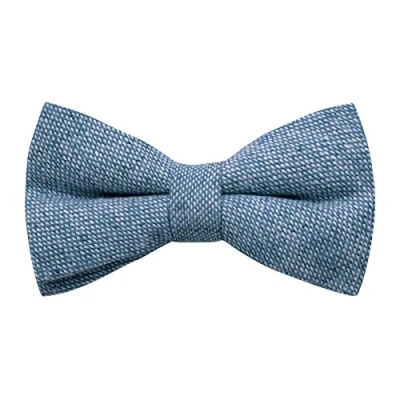 Image of King &amp; Priory Highland Weave Stonewashed Blue Bow Tie