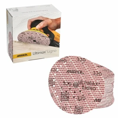 Image of Mirka Ultimax Ligno Ø 150mm sanding discs Velcro Multifit/grit 320/100 pieces/multi perforation/for wooden surfaces