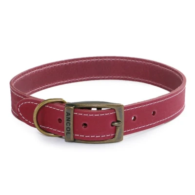 Image of Ancol Timberwolf Comfortable Durable Leather Raspberry Dog Collar Pet Training Accessory 39 48 cm, Size 5