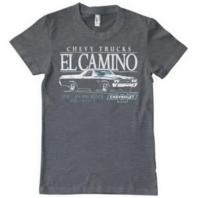 Image of Chevrolet Officially Licensed Chevy El Camino Big Block Mens T Shirt (Dark Heather), Large