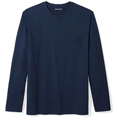 Image of Amazon Essentials Men&#039;s Regular Fit Long Sleeve T Shirt, Navy, S