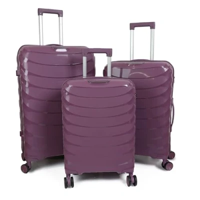 Image of DIVCHI Luggage Sets 3 Piece Hard Shell Expandable Suitcases Lightweight Travel Trolley Suitcase with Spinner Wheels TSA Lock Telescopic Handle (Purple)
