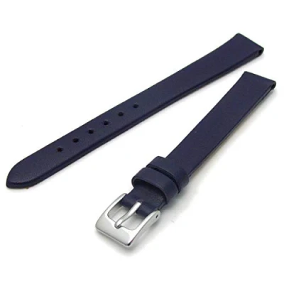 Image of Women&#039;s Fine Calf Leather Watch Strap Band 14mm Vibrant Purple with Chrome Finish (Silver Colour) Buckle W113/14