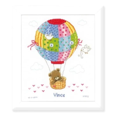 Image of Vervaco Counted Cross Stitch Kit: Hot Air Balloon, Multi Colour