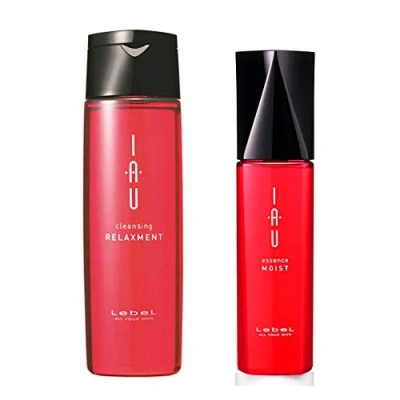 Image of Lebel IAU Cleansing Relaxment Hair Shampoo 200ml &amp; Essence Moist 100ml Set (Green Tea Set)