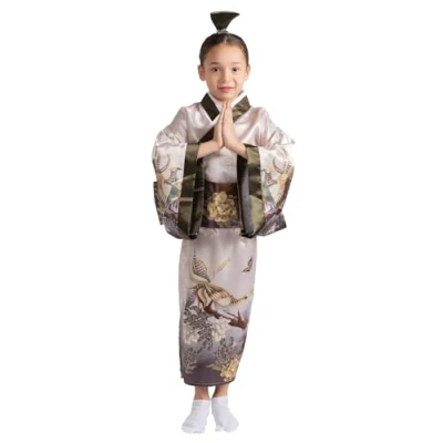 Image of Dress Up America Japanese Kimono for Girls Traditional Robe Costume Set Kids