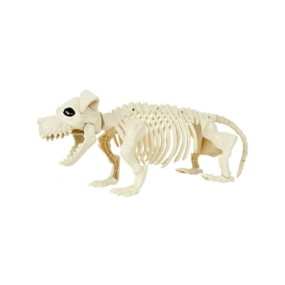 Image of Smiffys Dog Skeleton Prop, Natural 51cm*14cm*17cm, Halloween Fancy Dress Accessory, Animal Up decorations