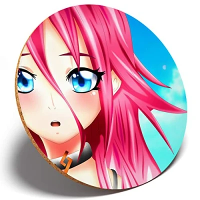 Image of 1 x Anime Manga Face Japanese Round Coaster Kitchen Student Kids #2811