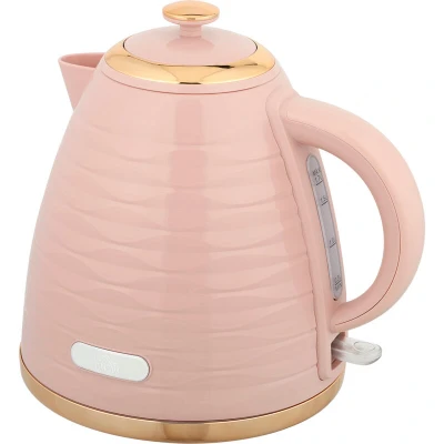 Image of Electric Kettle, Fast Boil, 1.7L, 3kW, Swivel, Pink Ripple Homcom