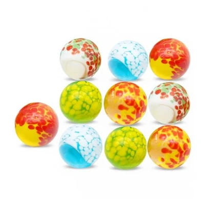 Image of ARSUK 10pcs Large Handmade Flowerish Style Glow in the Dark Doted Glass Marbles, Sports Toys &amp; Outdoor (10 Pcs Marbles)