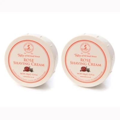 Image of Taylor of Old Bond Street Rose Shaving Cream Bowl 150g 2 Pack
