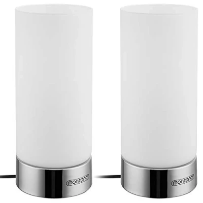 Image of Monzana® Table Touch Lamp x2 Set of 2 for Bedside Dimmable 3 Brightness Levels Living Room, Bedroom Light Modern Design Control Bulbs Included