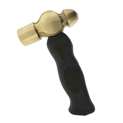 Image of Beadsmith 1lb Brass Metal Stamping Hammer, Acrylic, Multicoloured, 1.2 x 8.4 4.73 cm
