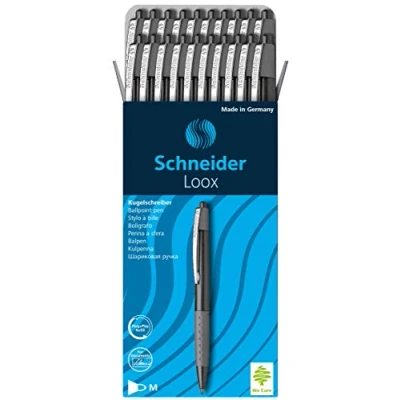 Image of Schneider Loox 135501 Ballpoint Pens Black Pack of 20 with 775 Refill