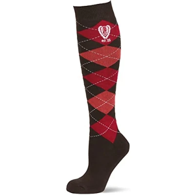 Image of Covalliero Covall Brescia 324218 Women&#039;s Riding Socks Checked Size 40 42 Terra