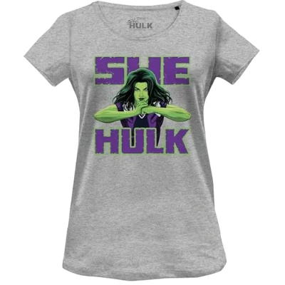 Image of Marvel Women&#039;s Woshehuts005 T Shirt, Melange Grey, XL