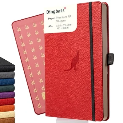 Image of Dingbats* Wildlife Plain Journal A5 Vegan Leather Hardcover, Ideal for Work, Travel Pocket, Elastic Closure, Bookmark