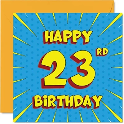 Image of Fun 23rd Birthday Cards for Men Woman Comic Book Happy Card Sister Granddaughter Grandson Son Daughter Brother Uncle Nephew Niece, 145mm x Greeting Cards,
