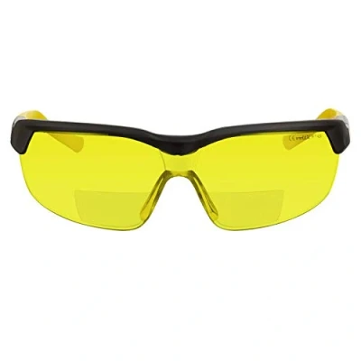 Image of voltX GT adjustable Bifocal Reading Safety Glasses (YELLOW Lens +2.0), UKCA &amp; CE EN166FT Certified, Anti fog coated, UV400 Lens, Scratch resistant, Tilt and length earstems