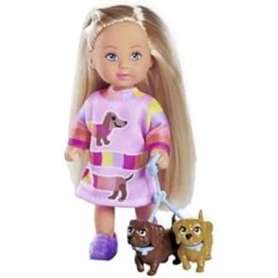 Image of Simba 105733688 Evi Love Dogs, Doll with Two Cute Dachshunds on a Leash, 12 cm Toy Doll, from 3 Years
