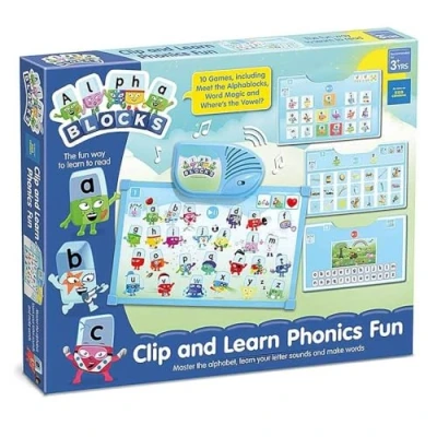 Image of Alphablocks AN25 Clip Phonics Fun Toy Learn Letter Sounds, Master The Alphabet, Make Words, Reading Skills Perfect for Interactive Play and Child Development, Features 10 Games, 3+ Years
