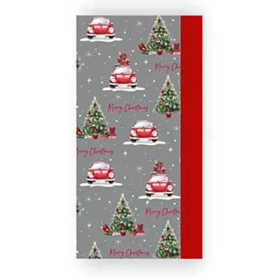 Image of Christmas 8 Sheets Decorative Tissue Paper for Gift Wrapping &amp; Crafts Xmas Themed, Trees and Cars