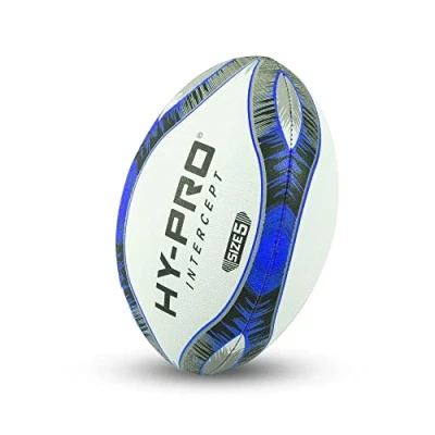 Image of Hy Pro Intercept Rugby Ball Official Size 5 Training Ball, Blue
