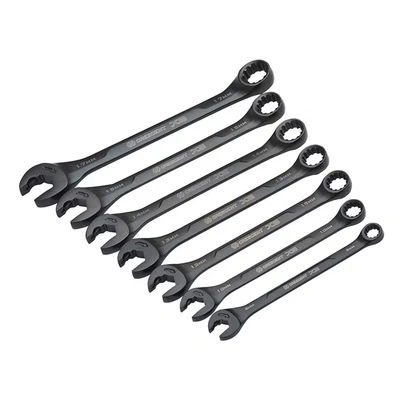 Image of Crescent CX6RWM7 7 Piece x6 Combination Wrench Set with Ratcheting Open End and Static Box End, Metric, 8 17mm