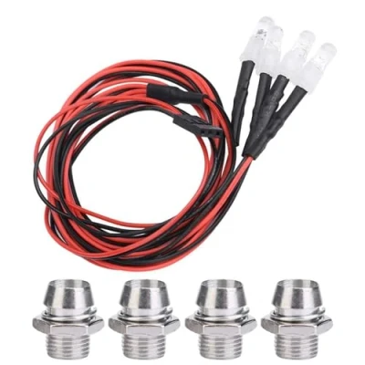 Image of RC Car LED Lights Kits 5mm Headlight Taillight 2 white red Light Set or 1/10 Model Truck Accessory(2x LED,2x 3mm LED)