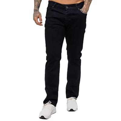 Image of 989Zé ENZO Mens Stretch Straight Leg Regular Fit Classic Denim Jeans All Waist Sizes EZ359 Blue 38W / 34L