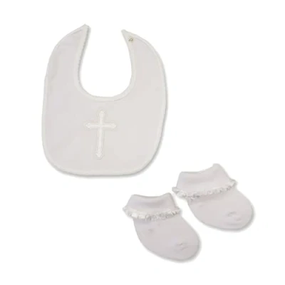 Image of Baby Boys &amp; Girls Christening Gift Set, Bib Socks, Pure Cotton, 0 6 Months, White