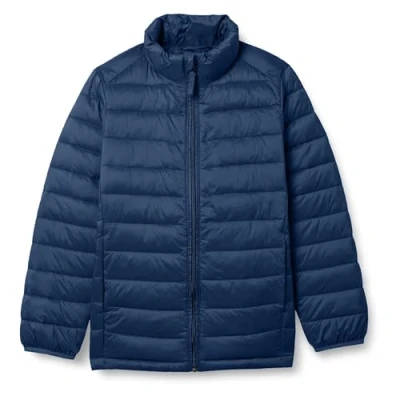 Image of Amazon Essentials Boys&#039; Lightweight Water Resistant Packable Puffer Jacket, Navy, 10 Years