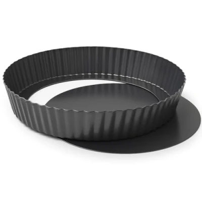 Image of MGE Deep Quiche and Cake Mould Flan Tins with Loose Base Tart Tin Removable Bottom Mini for Baking, Pie Dish Non Stick 30 cm