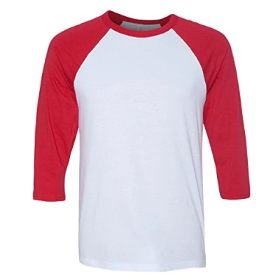 Image of Canvas C3200 Unisex 3/4 Sleeve Blended Baseball Tee White/Red &#039;M (US)