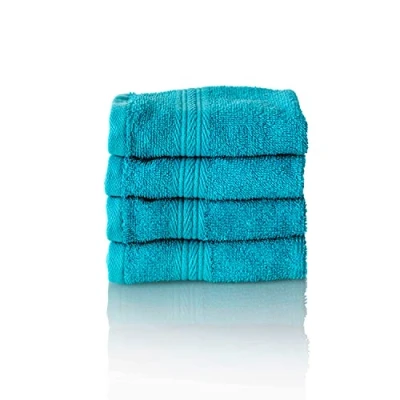Image of Glart Premium Set of Terry Hand Towels, Colour: Turquoise, 4X Guest Towels 30 X 50 cm