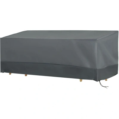 Image of Outsunny Rectangular Patio Furniture Cover for 3 Seater Sofa Bistro Set, Water UV Resistant Protection 600D Oxford Fabric Rattan Lounge Clean Cover, 190 x 72 76cm