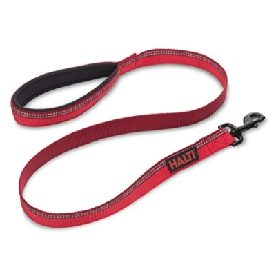 Image of HALTI Lead For Dogs, Size Large, Red, 1.2m, Premium Nylon Puppy &amp; Dog Leash, Reflective, Neoprene Padded Handle, Comfortable Easy to Use, Small, Medium Large Dogs