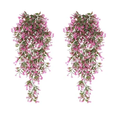 Image of 2Pcs Artificial Hanging Plants Indoor Fake Trailing Ivy Leaves Decoration for Outdoors Kitchen Garden Living Room